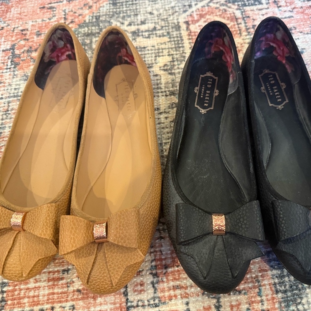 Ted Baker London Tan and Black Flats